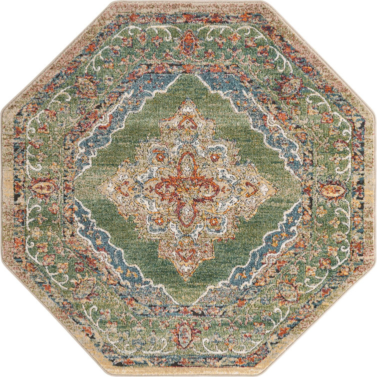 Bungalow Rose Dederang Oriental Green Area Rug & Reviews Wayfair